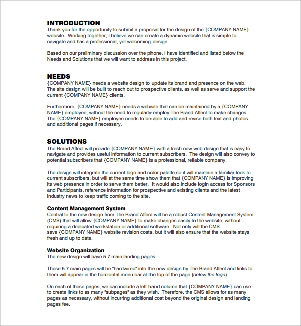 FREE 10+ Website Design Proposal Templates in MS Word ...