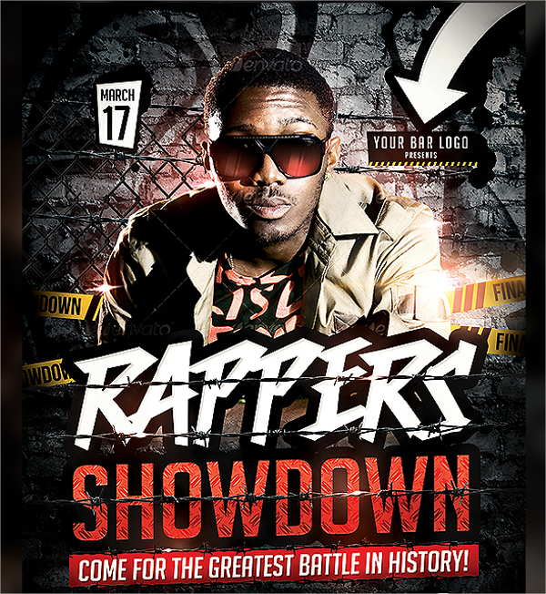 rappers showdown flyer template