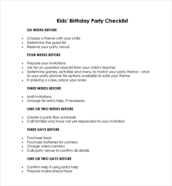 kids birthday party checklist%ef%bb%bf
