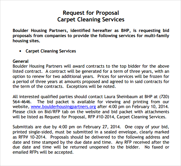 carpet cleaning proposal template