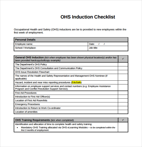 example of induction checklist template%ef%bb%bf