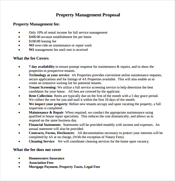 FREE 15+ Sample Property Management Proposal Templates in PDF MS Word