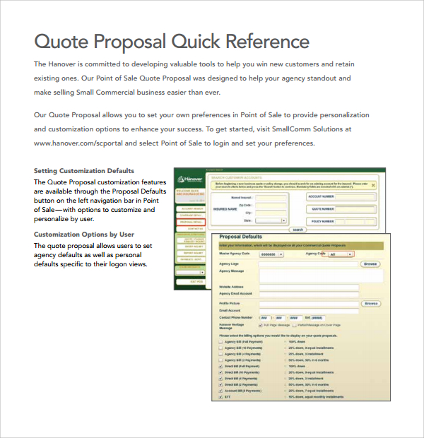 sample quote proposal template%ef%bb%bf