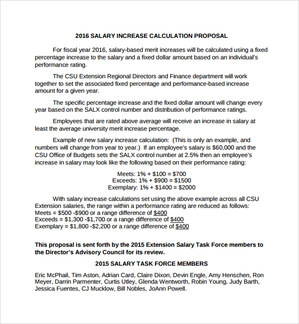 Salary Increase Calculation Proposal