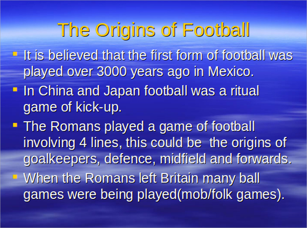 football live show presentation ppt