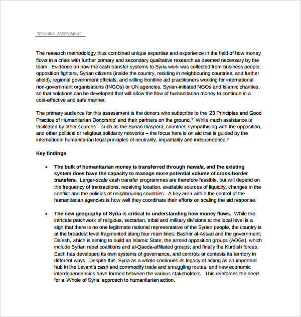 example of technical assessment template