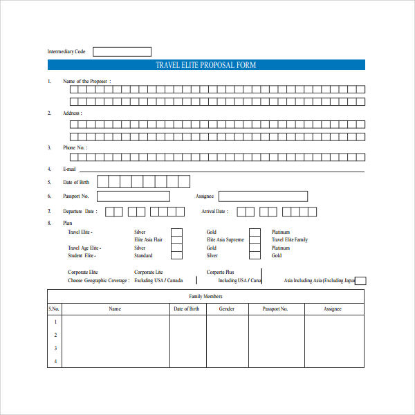 sample travel proposal template