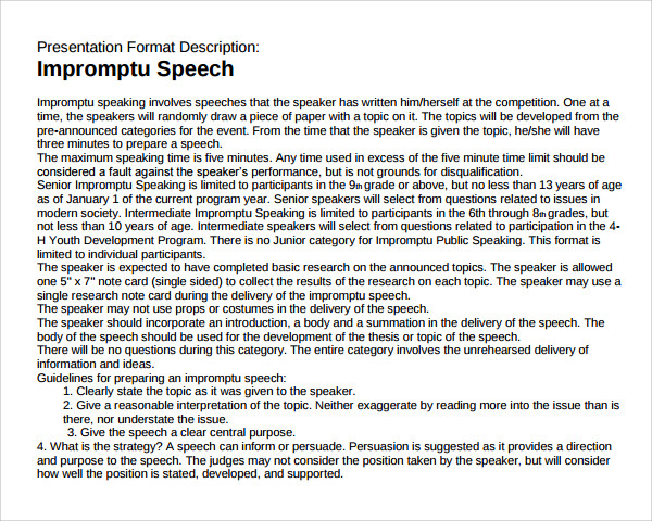 impromptu speech template%ef%bb%bf