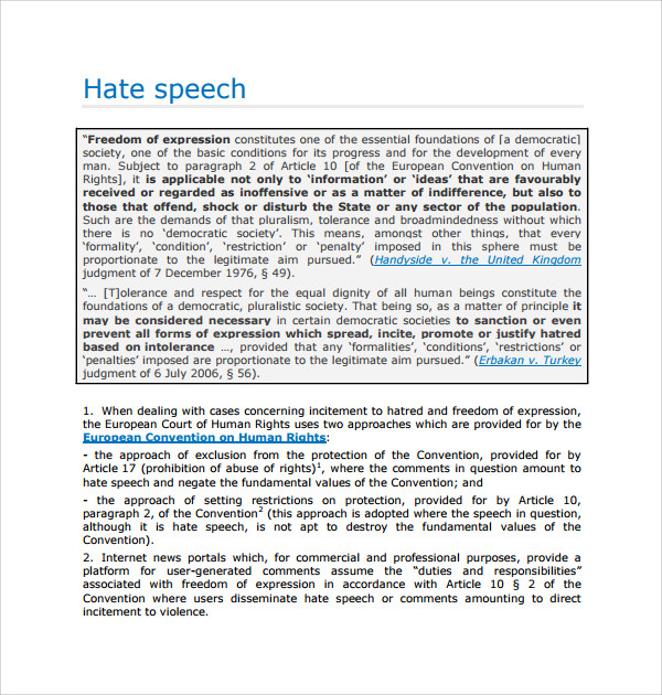 hate speech assignment