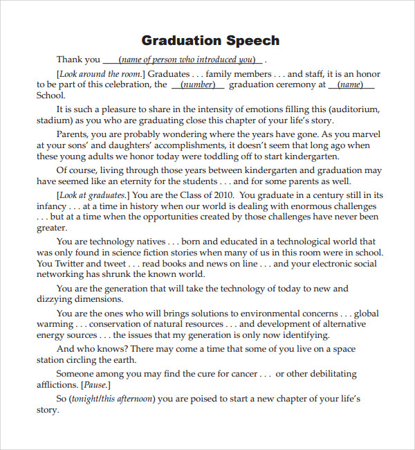 elementary graduation speech for guest speaker