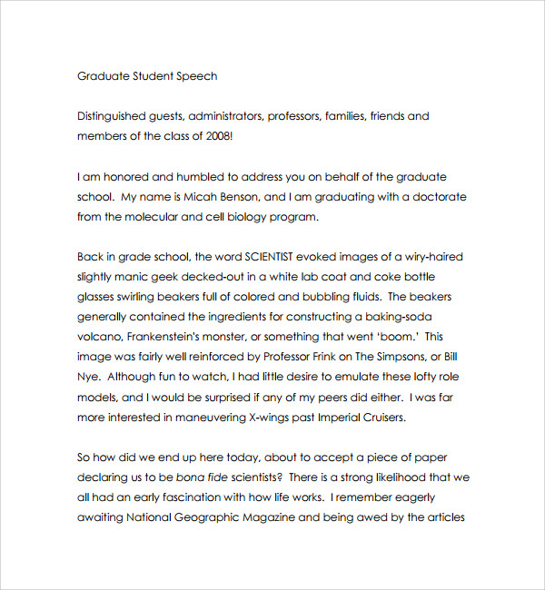 example of graduation speech template