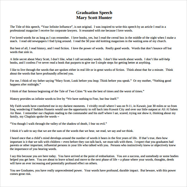 graduation speech template download