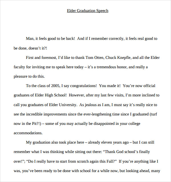 FREE 10 Sample Graduation Speech Example Templates In PDF MS Word   Free Graduation Speech Template 