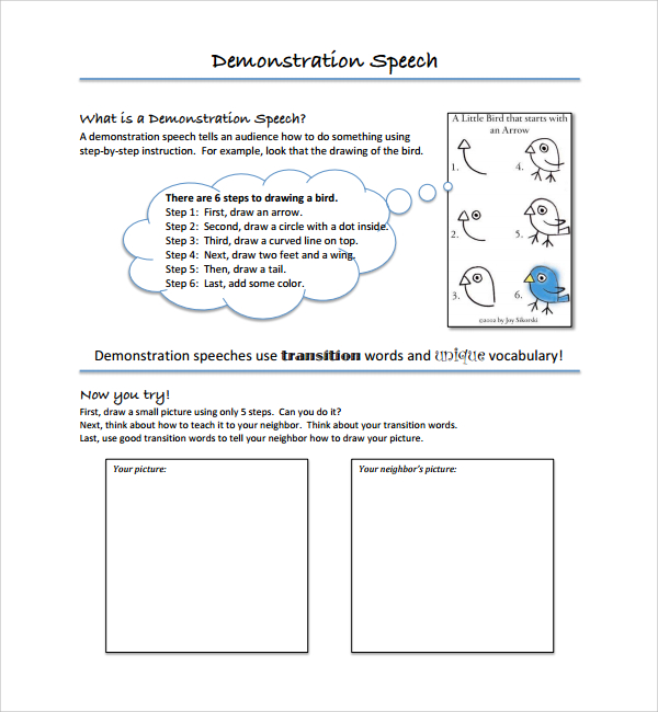 how to write a thesis statement for a demonstration speech