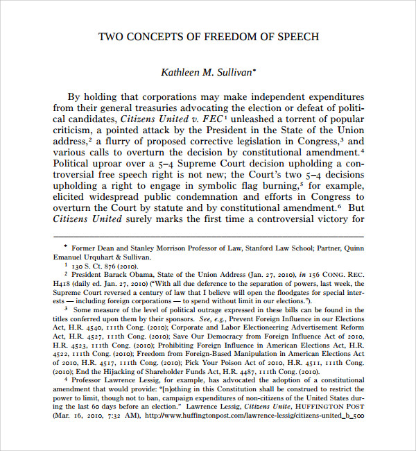 freedom of speech position paper