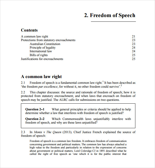 freedom of speech thesis statement