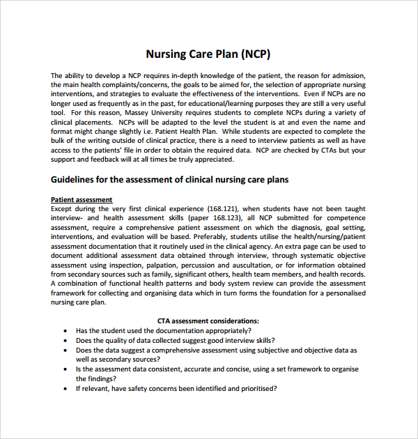 nursing care plan template1