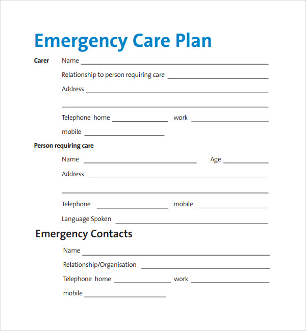 Printable Daycare Emergency Preparedness Plan Template Martin