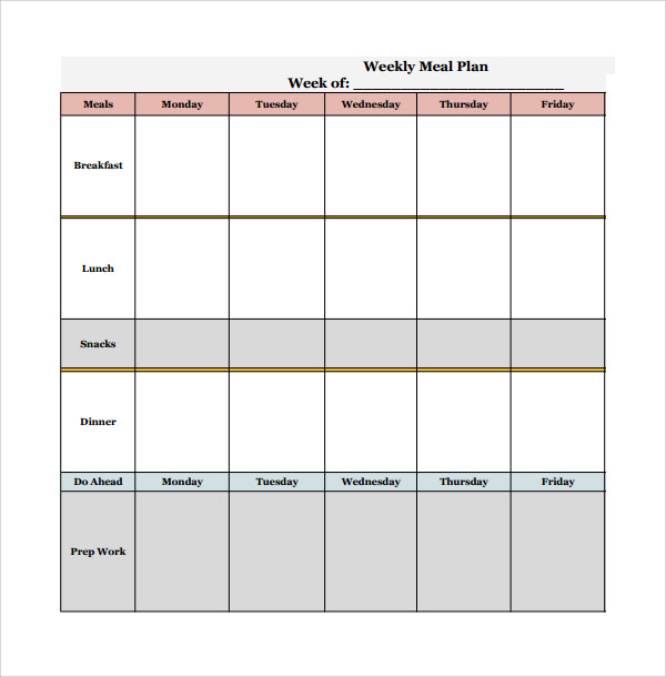 Weekly Meal Prep Template from images.sampletemplates.com