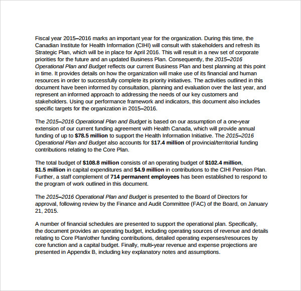 example of operational plan template%ef%bb%bf