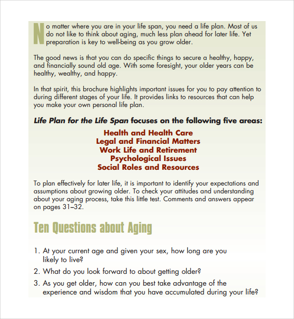 9+ Life Plan Templates Sample Templates