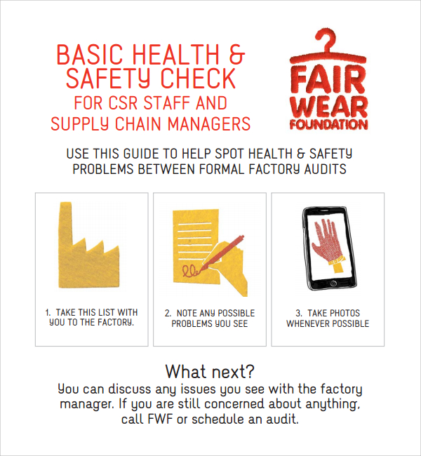 health and safety audit checklist