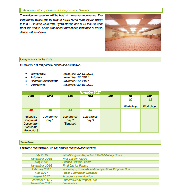 proposal conference template sample templates word pdf