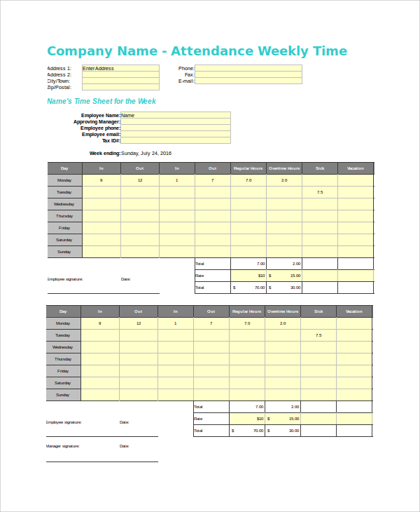in and out timesheet calculator
