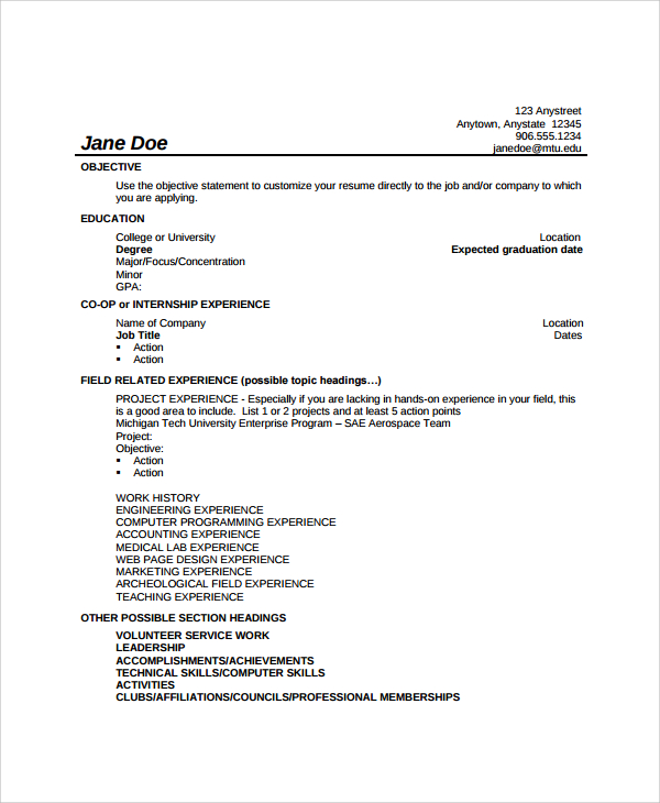 10+ Biomedical Engineer Resume Templates Sample Templates