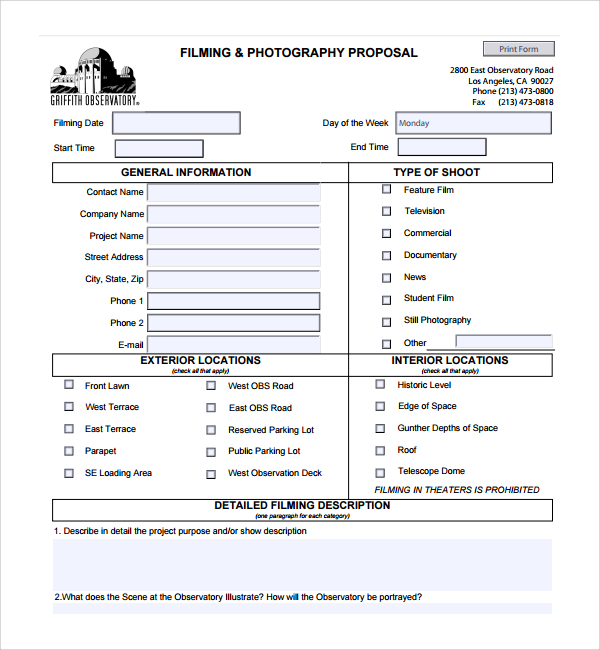 Sample Photography Proposal Template 13 Free Documents In Pdf Word