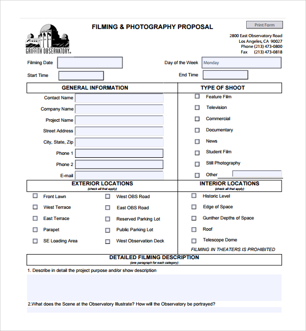 Photography Proposal Template