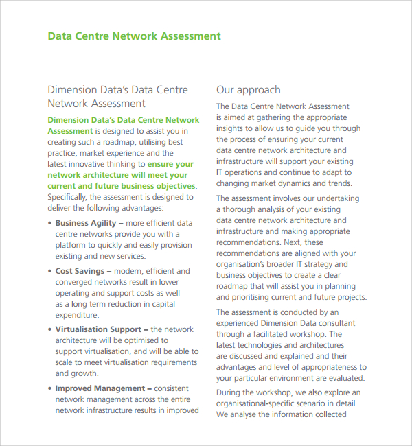 network assessment template pdf