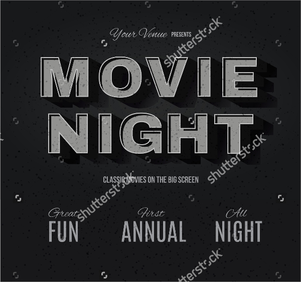 vintage movie night flyer