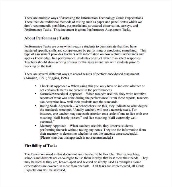 example of it assessment template