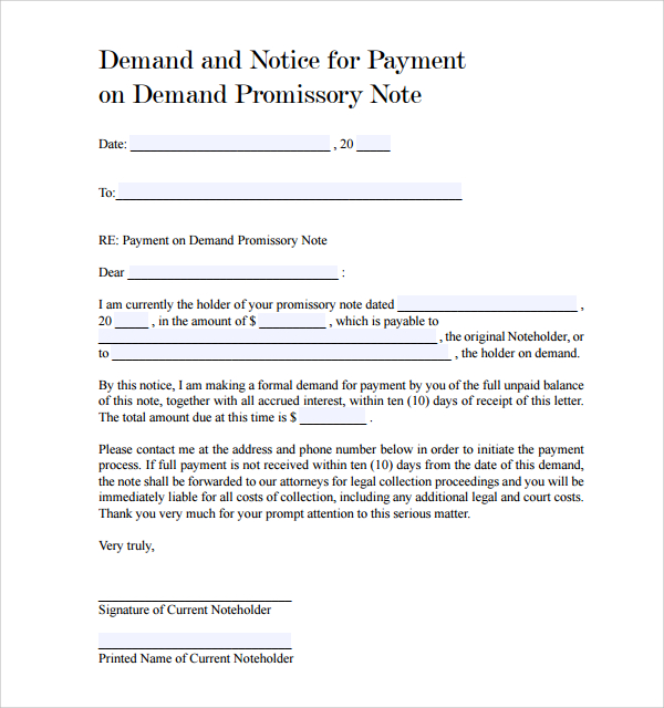 payment on demand