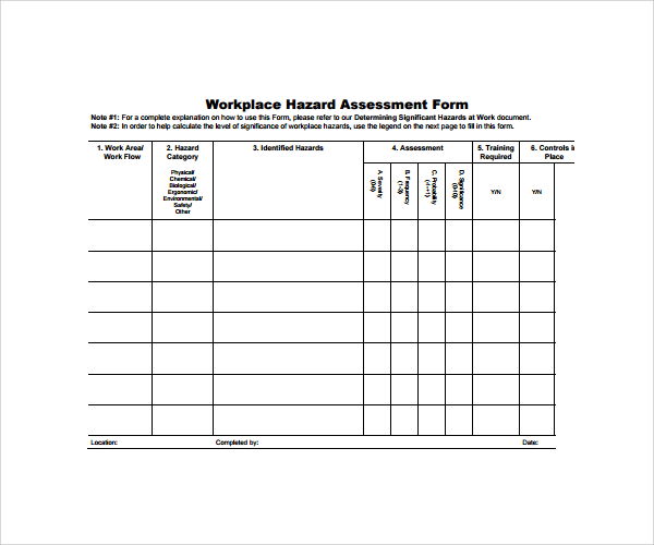 FREE 8 Sample Hazard Assessment Templates In PDF MS Word