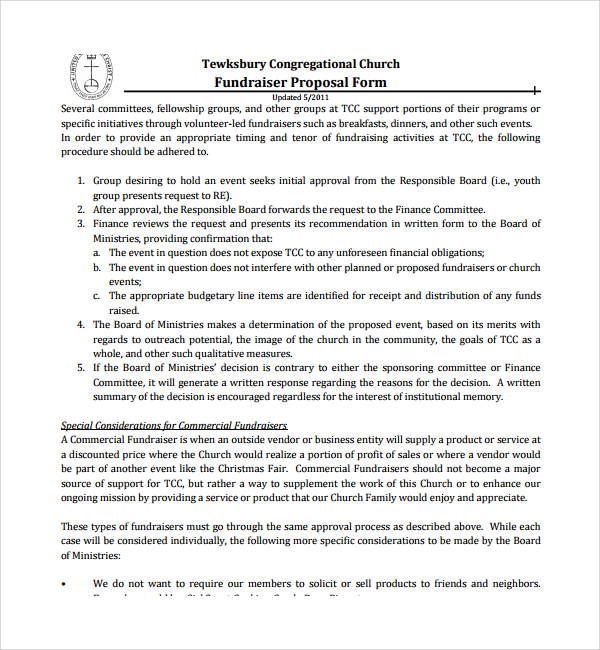 FREE 15  Fundraising Proposal Templates in MS Word Excel PDF