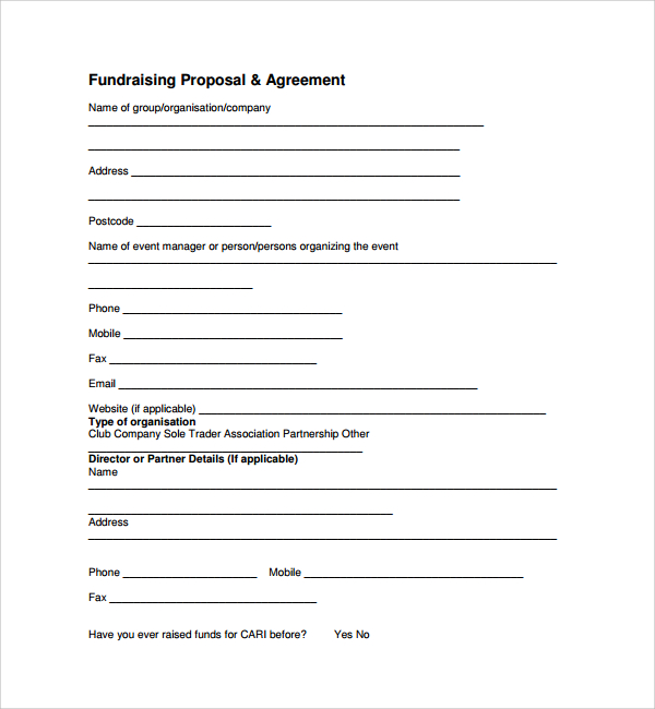 simple fundraising proposal template