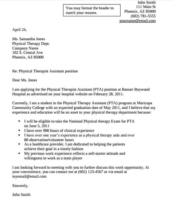 sample physical therapist cover letter 9 documents in