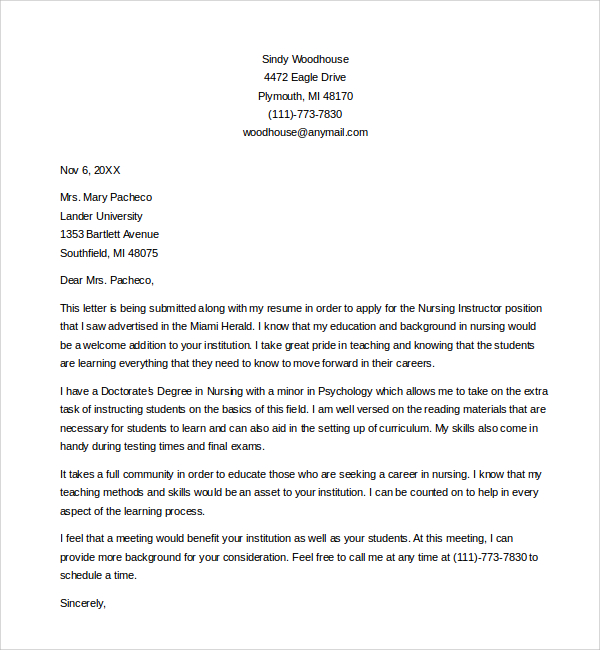 Cover Letter Template For Faculty Position - Online Cover Letter Library