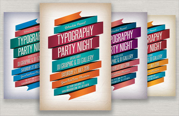 typography flyer design template