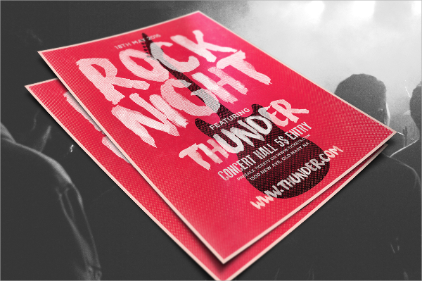 rock night typography flyer template