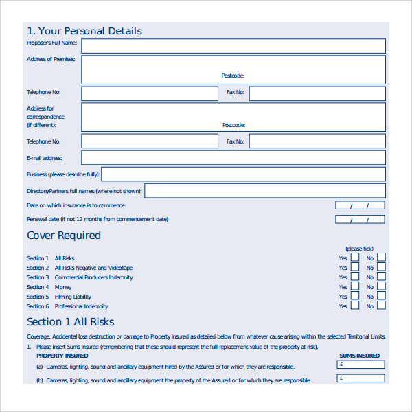 film production proposal form