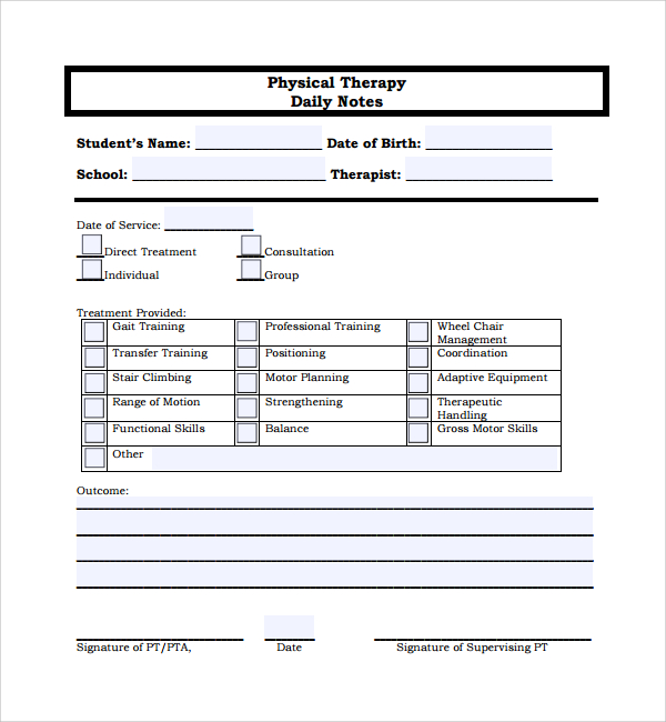 Physical Therapy Plan Of Care Template