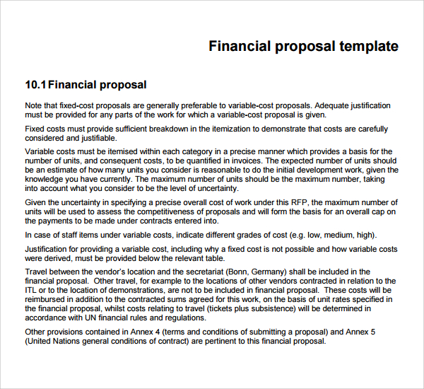 Sample Financial Proposal Template 8 Free Documents In PDF Word
