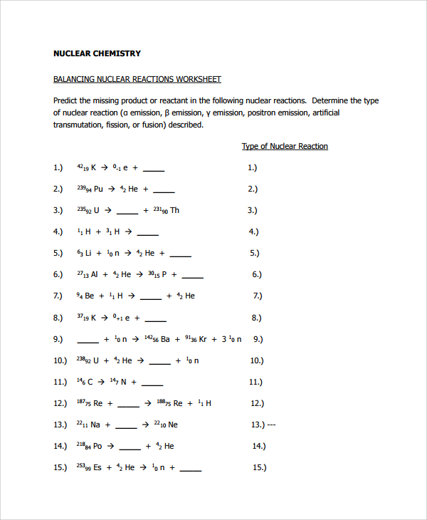 FREE 9 Sample Balancing Equations Worksheet Templates In PDF MS Word