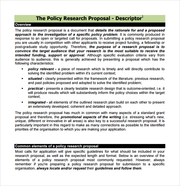 policy proposal essay format