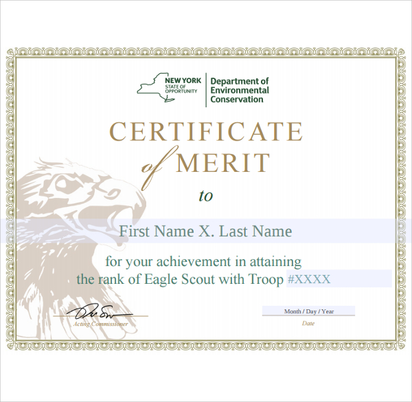 free merit certificate template