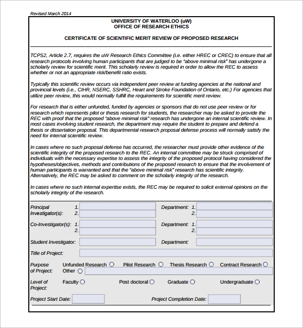 scientific merit certificate template