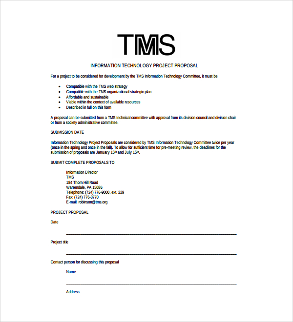 FREE 9+ Sample Technology Proposal Templates in PDF MS